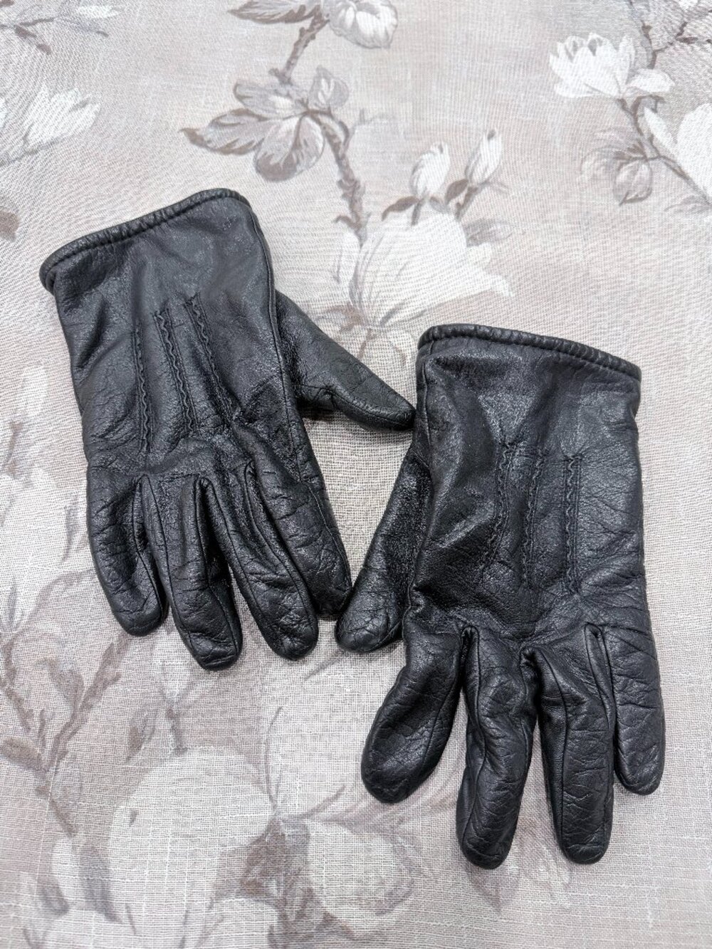 Black Genuine Leather Fleece Lined Winter Gloves Men’s Size 11 Soft Warm